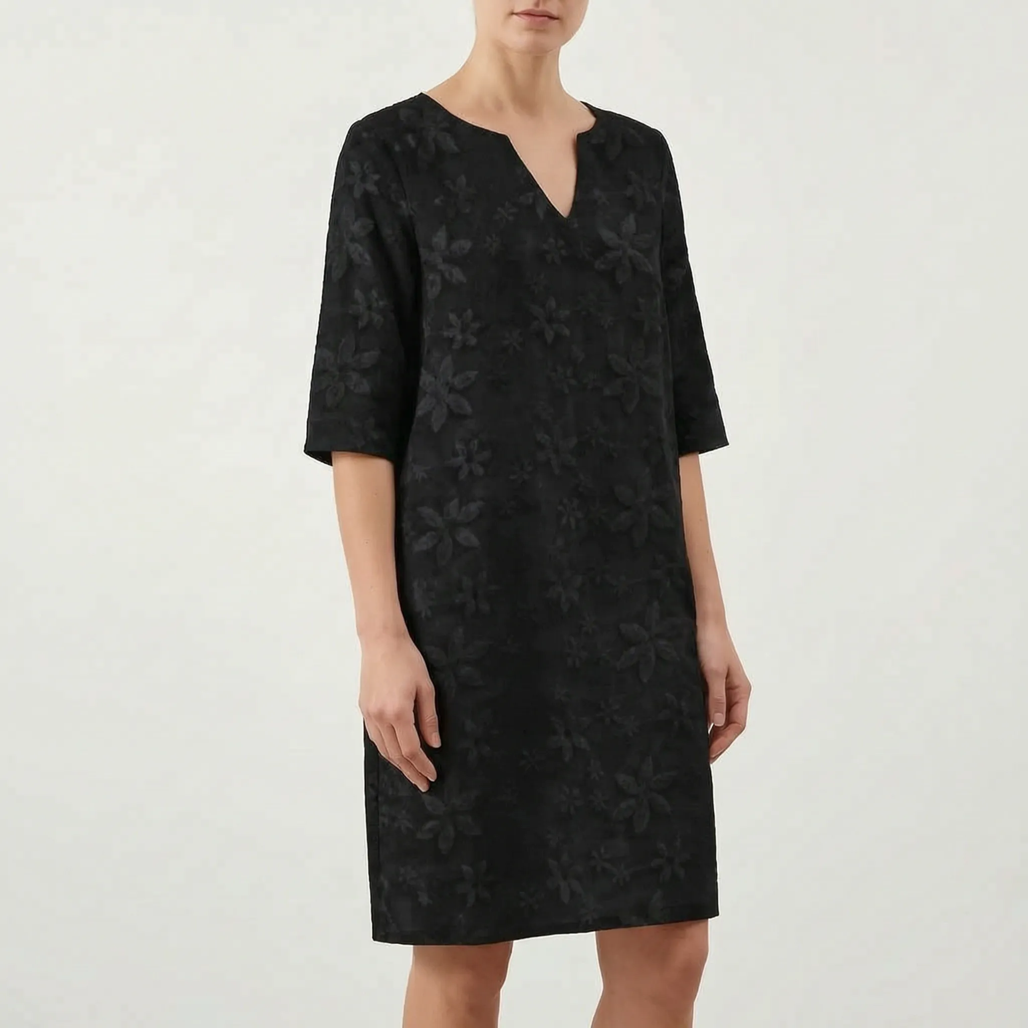 Knielange Jurk Met Bloemen | Navando
