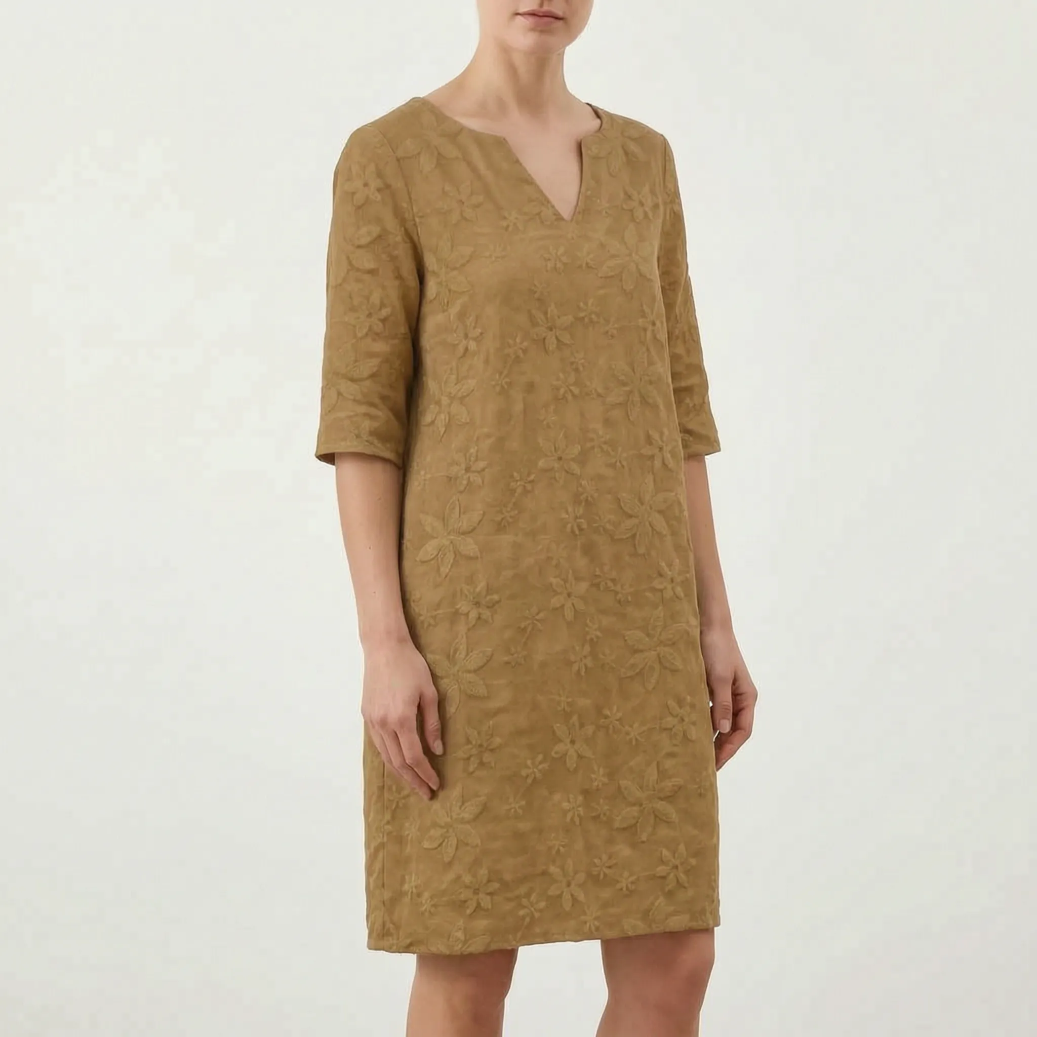 Knielange Jurk Met Bloemen | Navando
