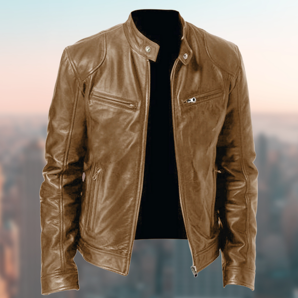 Veste en cuir haut de gamme et élégante pour hommes - design stylé et intemporel