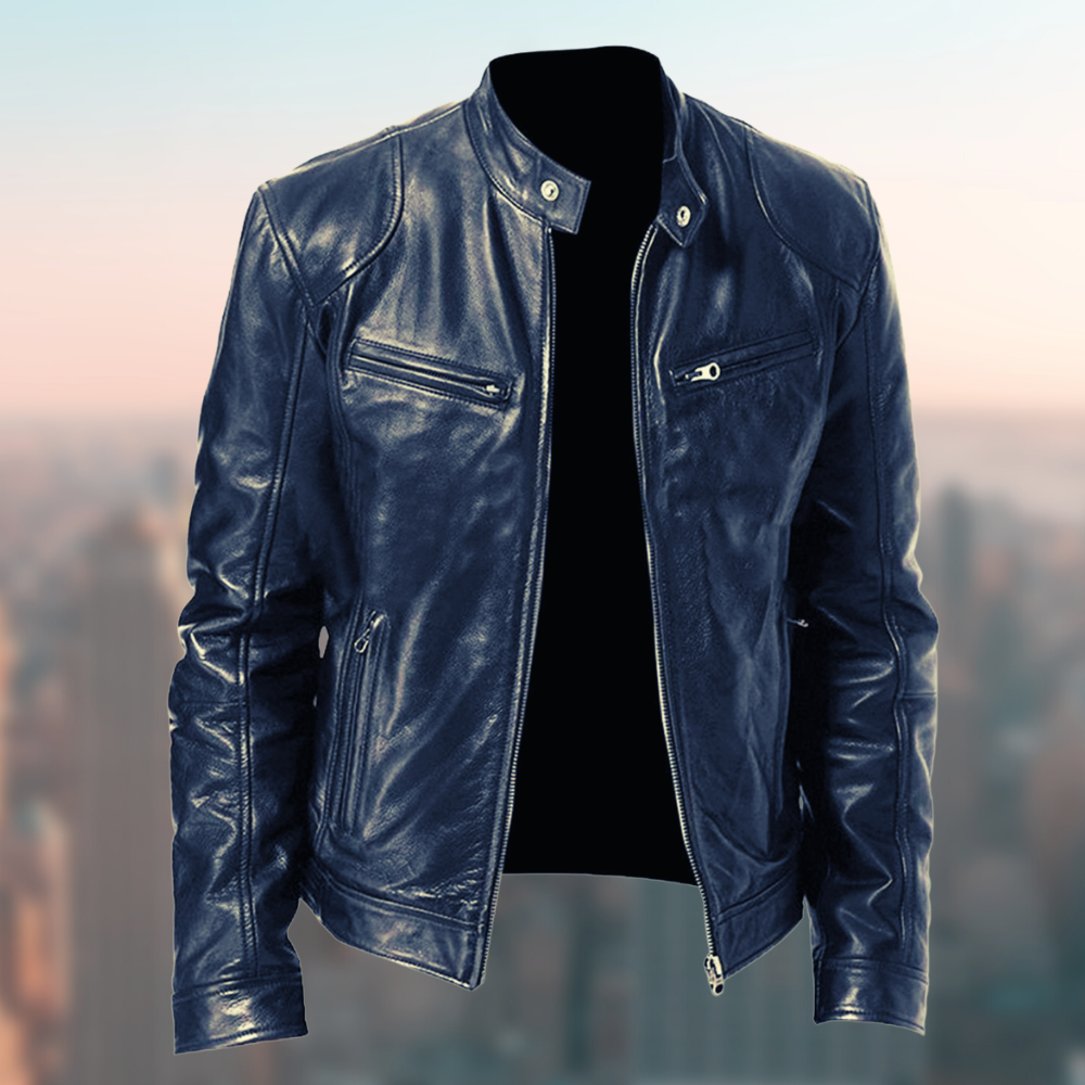Veste en cuir haut de gamme et élégante pour hommes - design stylé et intemporel