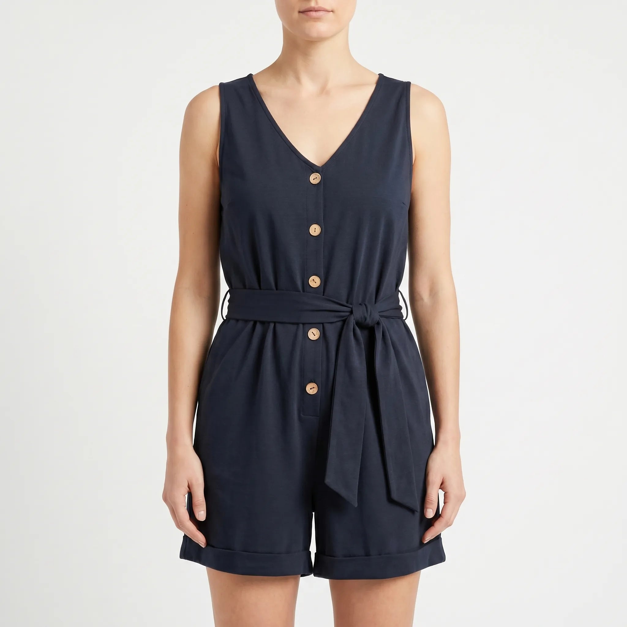 Korte Jumpsuit Met V-Hals | Navando