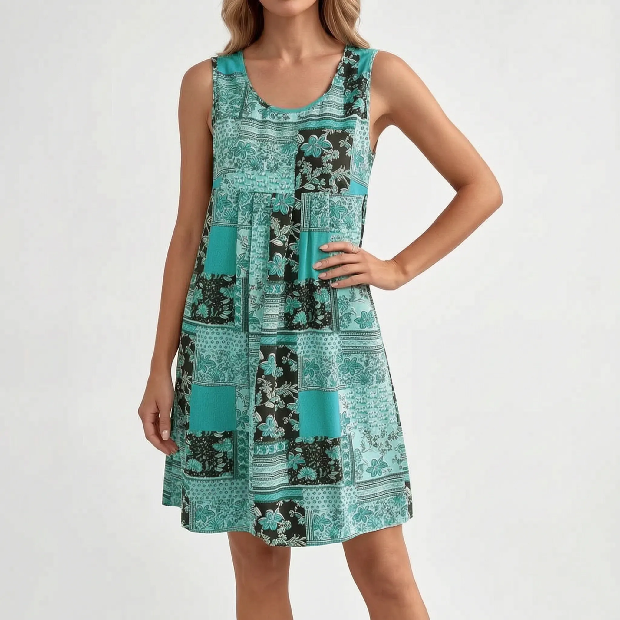 Korte Mouwloze Hippie Chic Boho Jurk | Navando