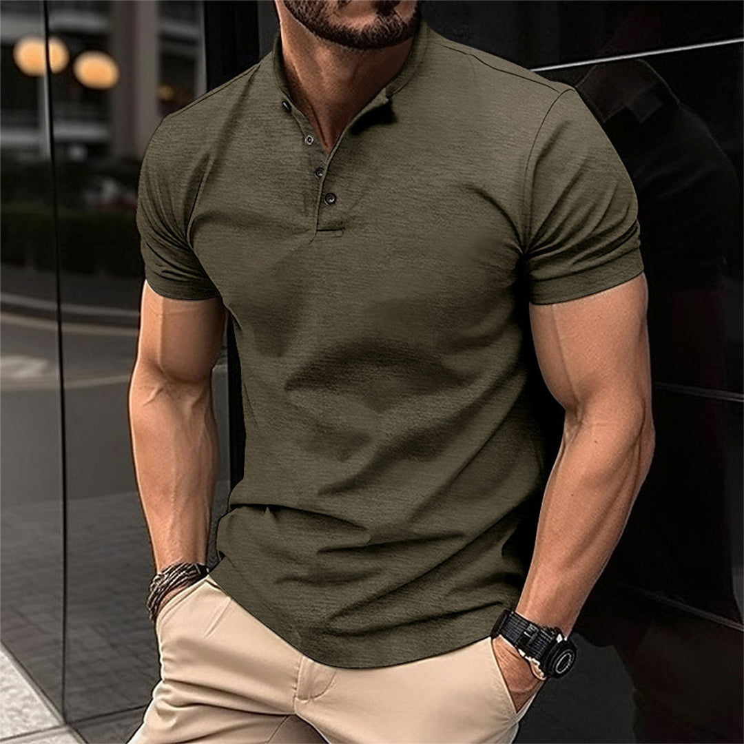 Kortemouwenshirt Met Opstaande Kraag | Navando