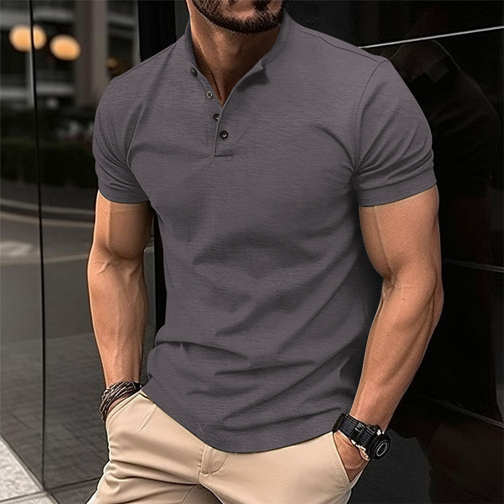 Kortemouwenshirt Met Opstaande Kraag | Navando