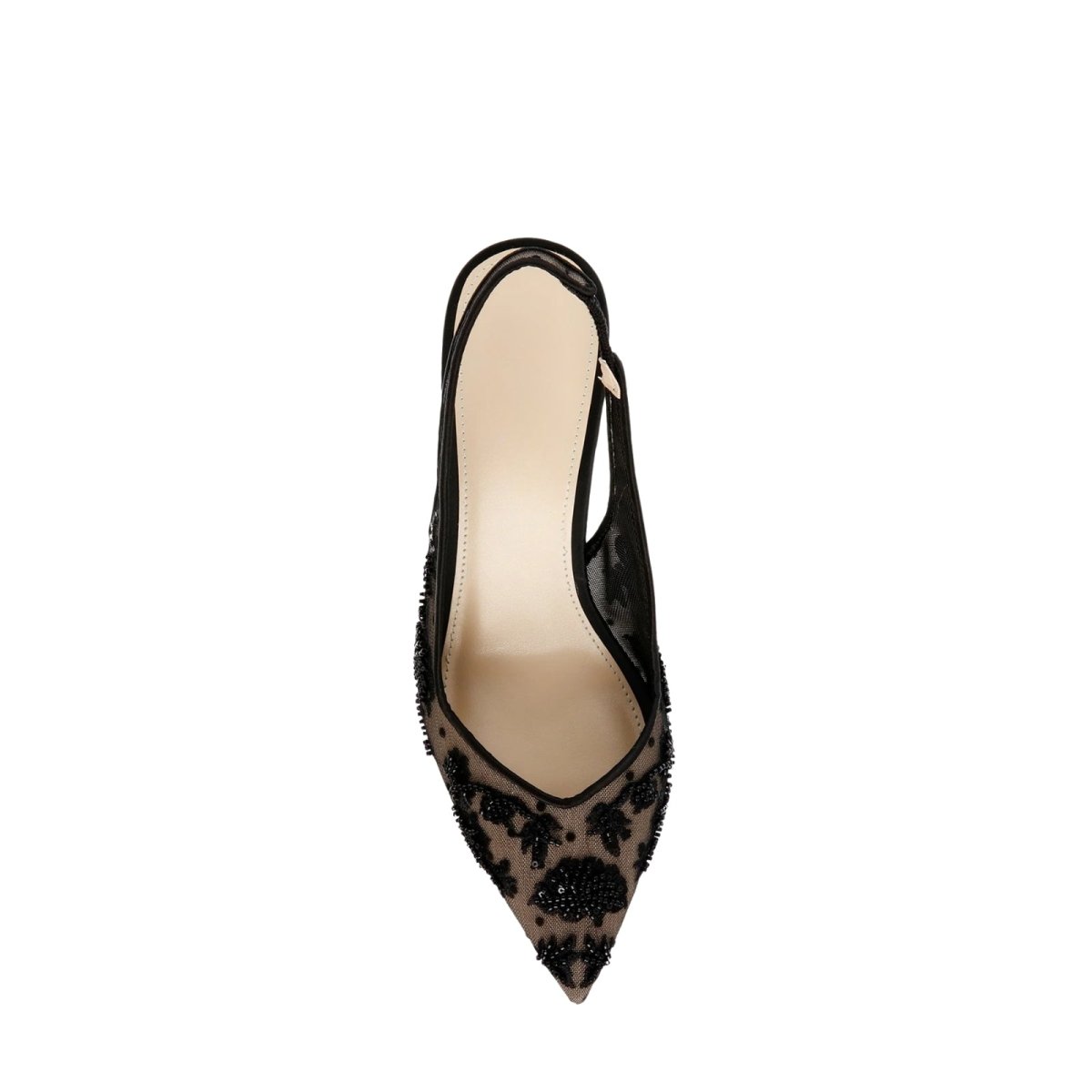 Kouvr Fashion | Delicaat kant met kralen slingback schoenen 3