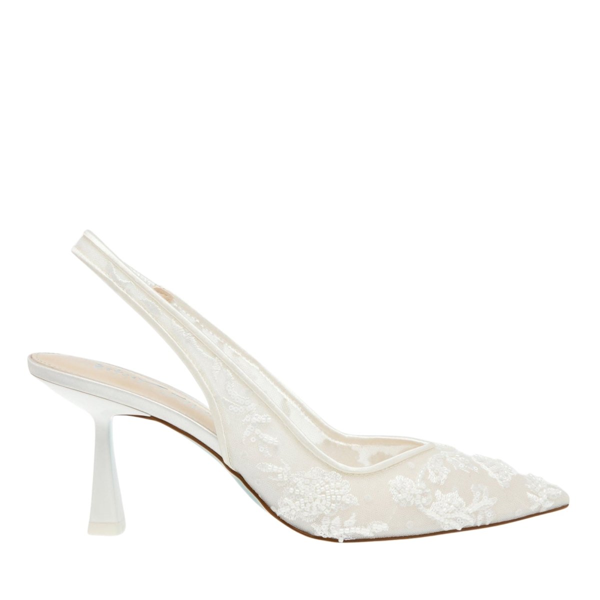Kouvr Fashion | Delicaat kant met kralen slingback schoenen 6