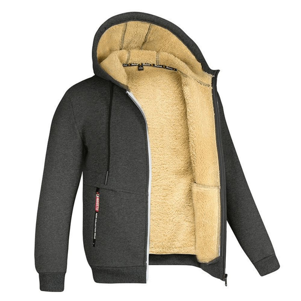 Kristoffer | Gevoerde zwarte hoodie met losse pasvorm 12