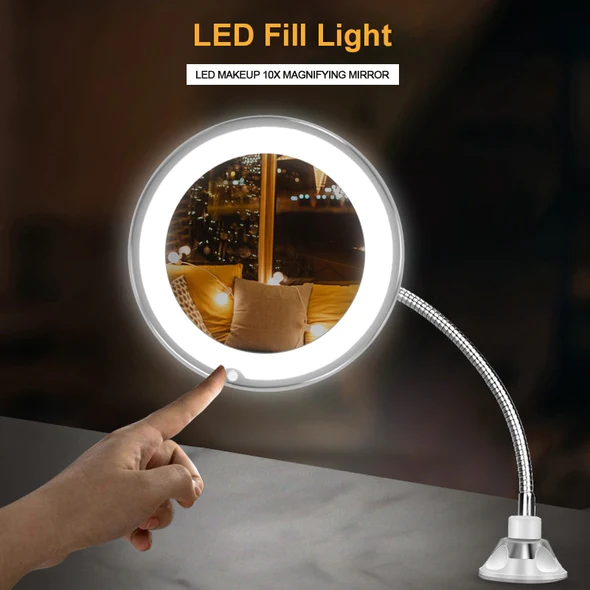 LED-verlichte spiegel | Flexibele zwanenhals met 10x vergroting 1