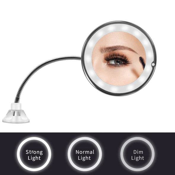 LED-verlichte spiegel | Flexibele zwanenhals met 10x vergroting 2