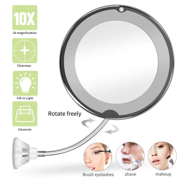 LED-verlichte spiegel | Flexibele zwanenhals met 10x vergroting 3