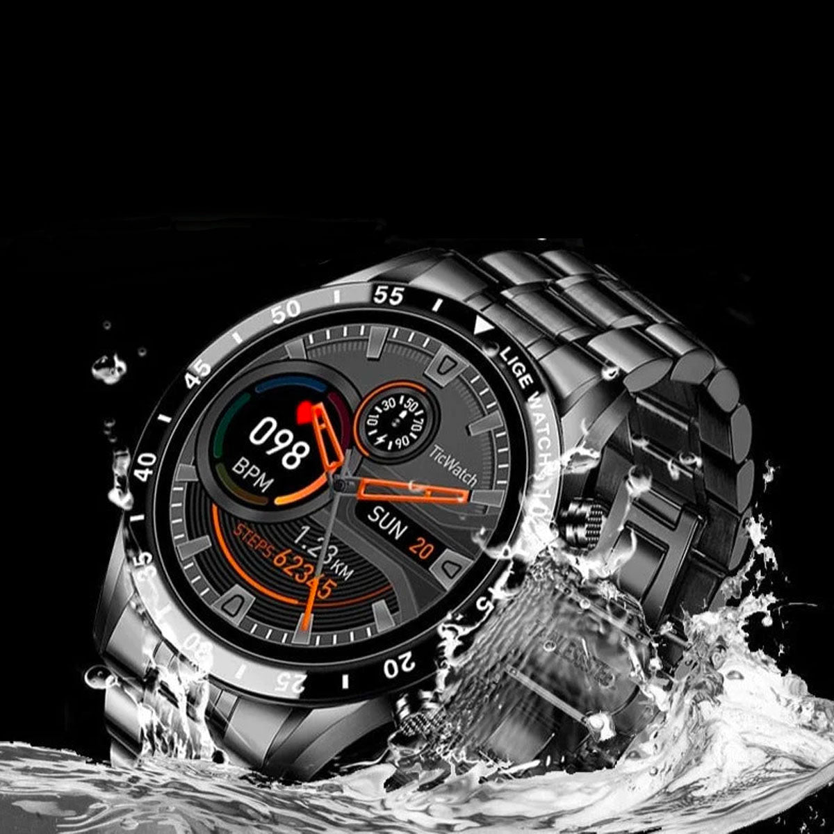 LIGE | Roestvrijstalen smartwatch met hartslagmonitoring 5