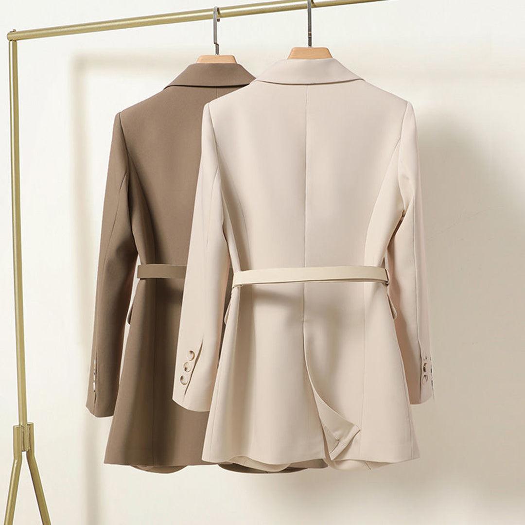 Sophia - Stijlvolle Lange Blazer met Riem voor Dames