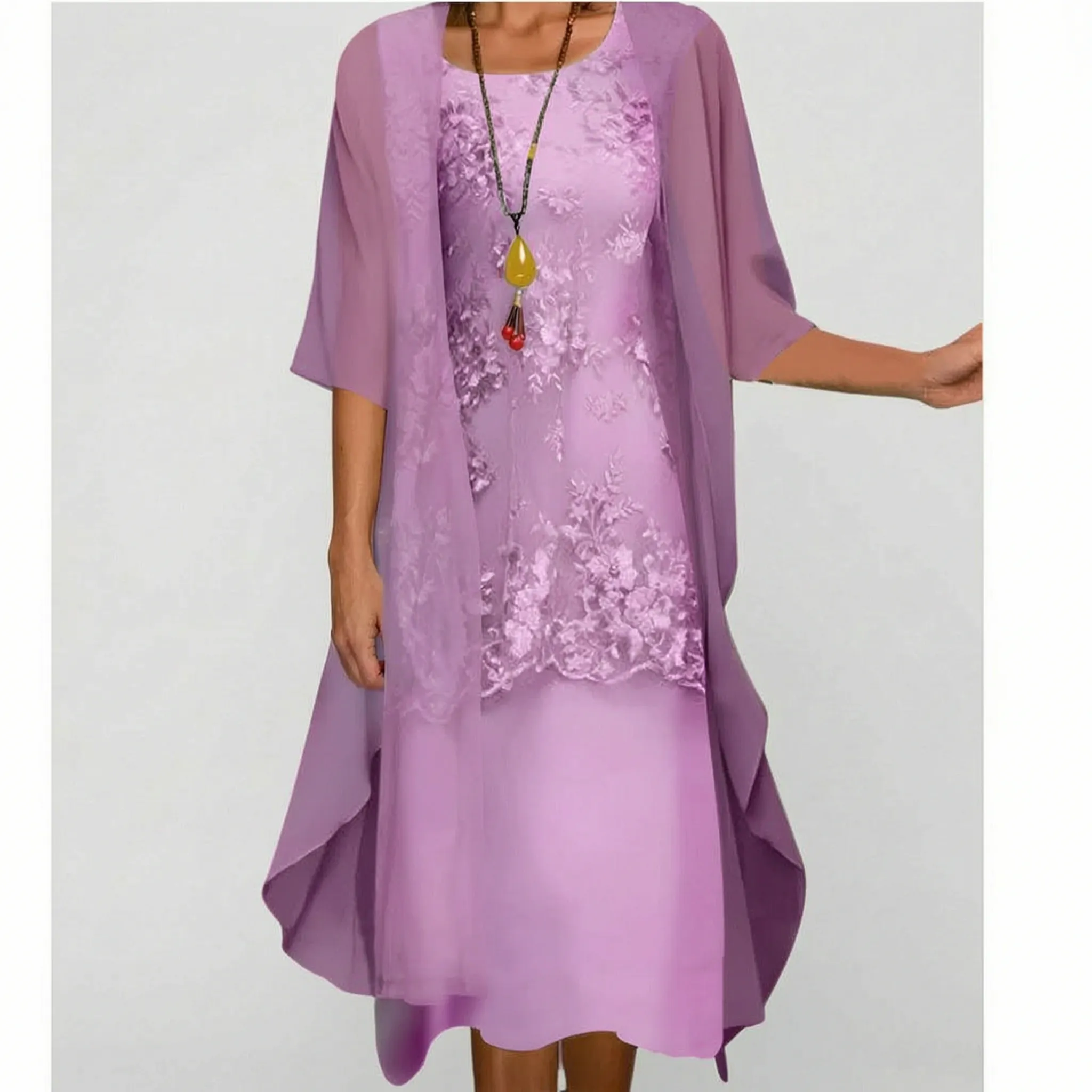 Laagjesjurk Met Halflange Mouwen | Navando
