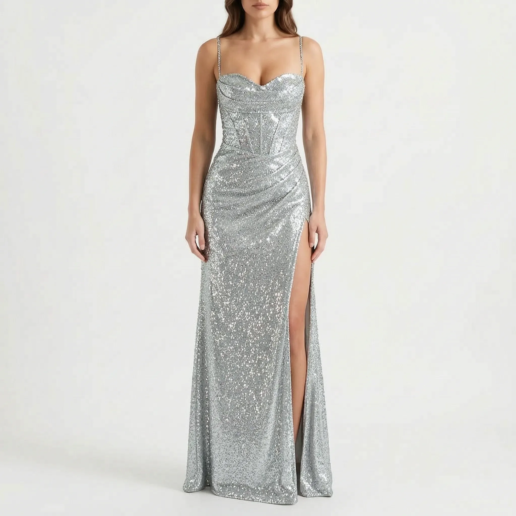 Lange Avondjurk Met Glitters | Navando