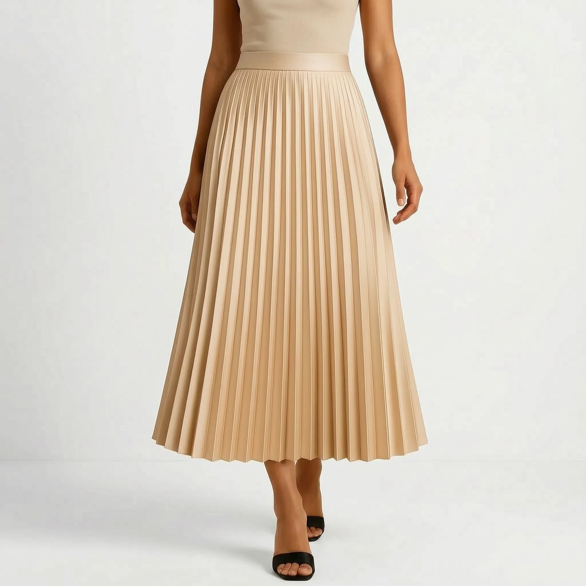 Lange Geplooide Midirok | Navando