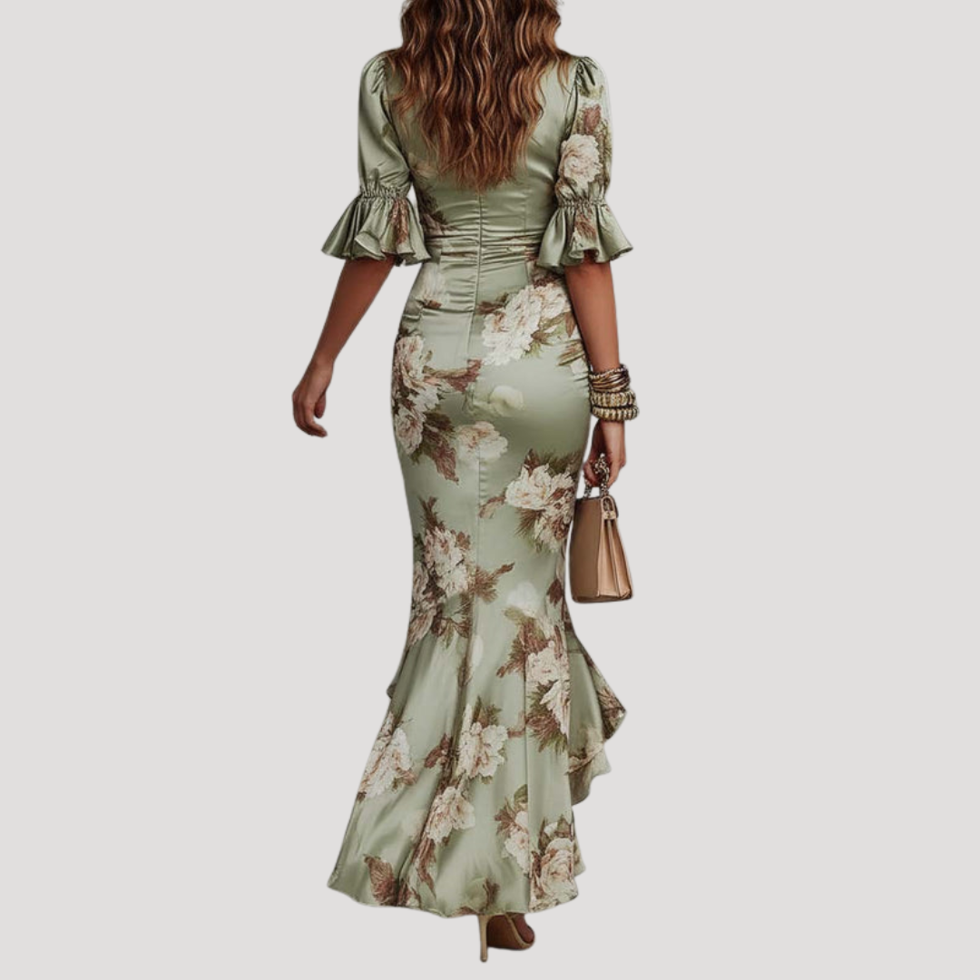 Lange Jurk Met Bloemenprint | Navando