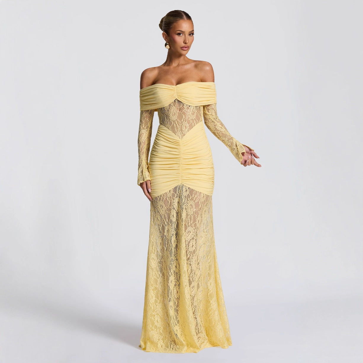 Lange Off-Shoulder Jurk | Navando