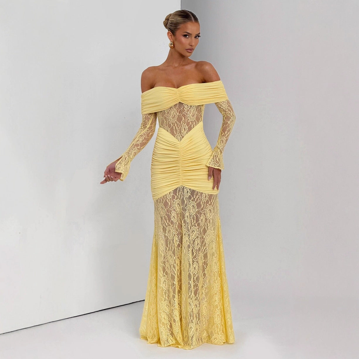 Lange Off-Shoulder Jurk | Navando