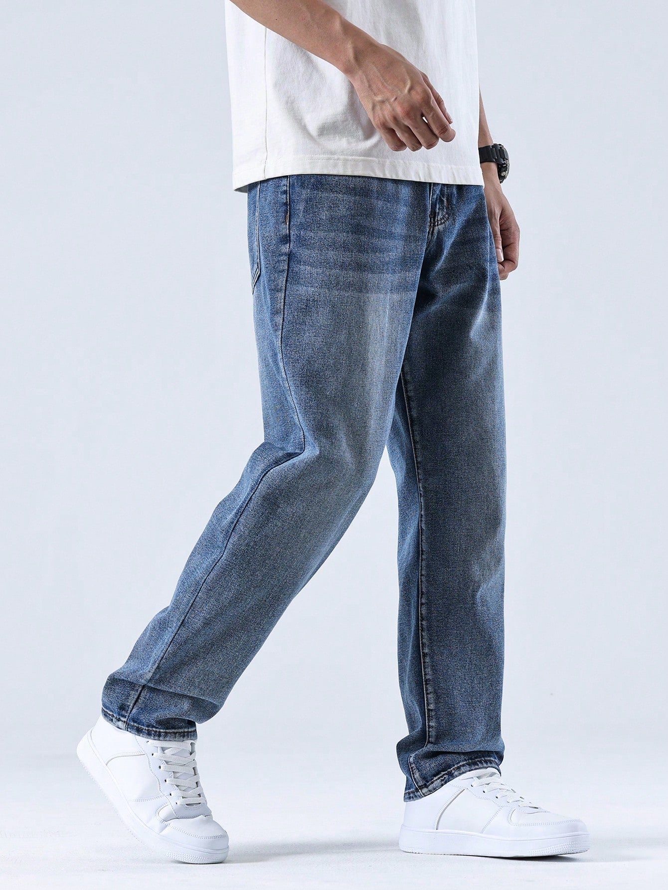 Lars | Gewassen jeans met rechte pijpen 1