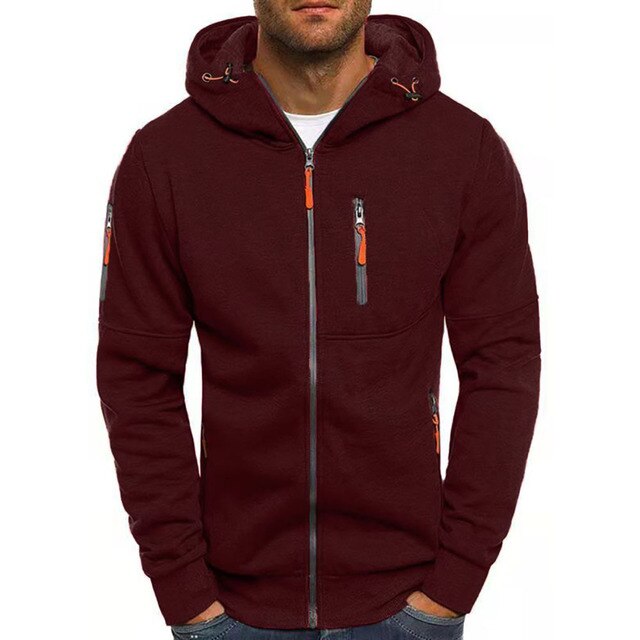 Roland - Sweat à Capuche Sportif avec Fermeture Éclair pour Homme