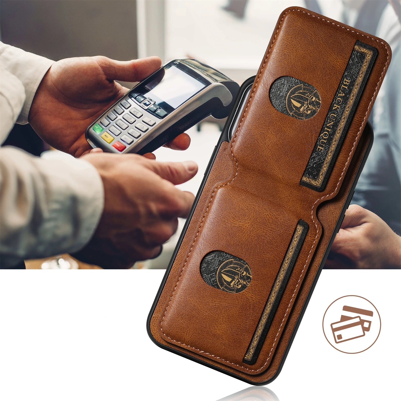 Leren portemonneehoesje | Slank model met kaarthouder 2