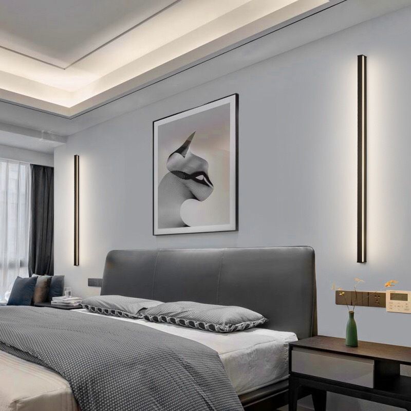 Linéair | Dimbare LED-wandlamp in geometrische vorm van matzwart metaal 2