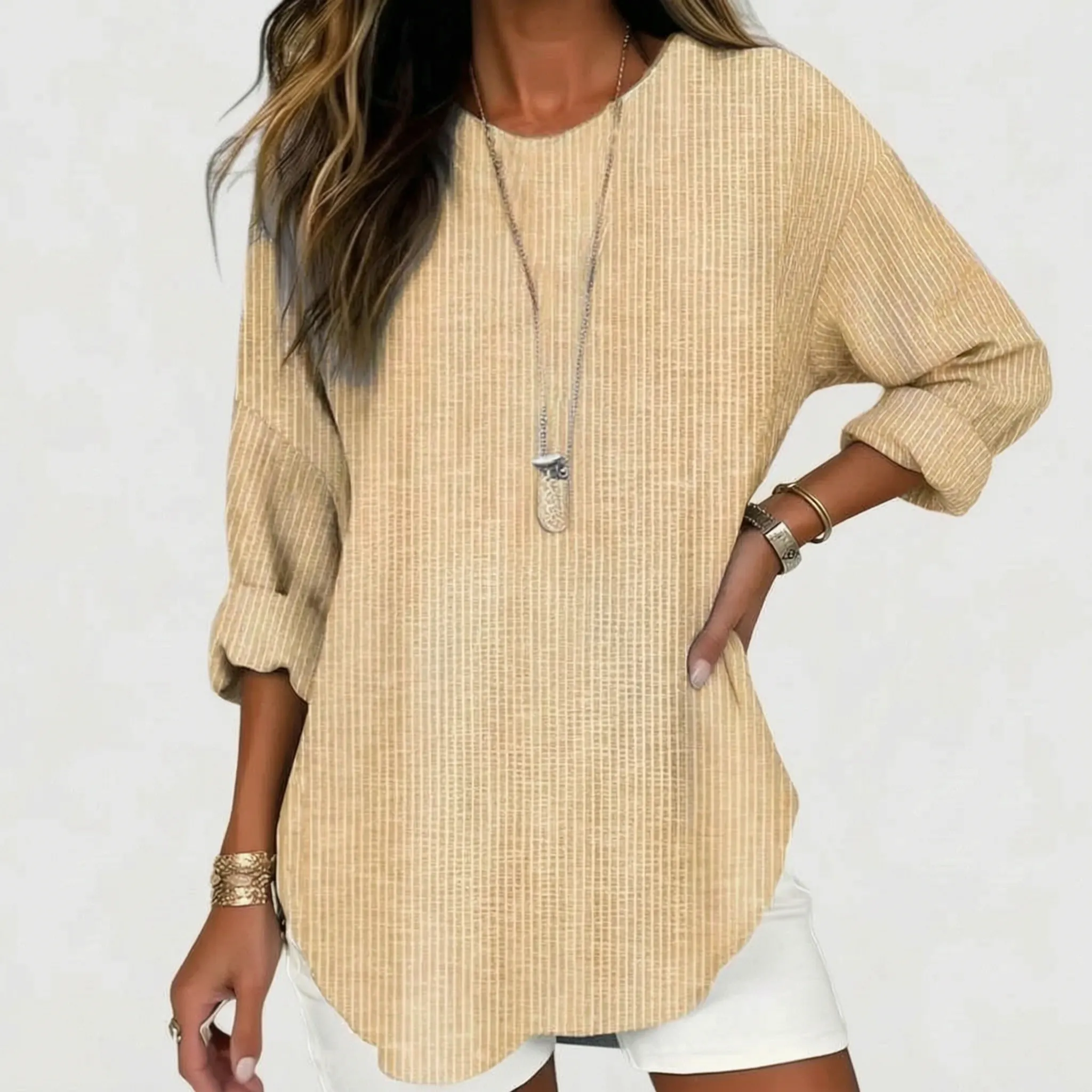 Losvallende Gestreepte Blouse | Navando