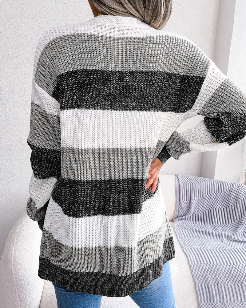 Lilian - Gestreepte Cardigan met Zakken voor Dames