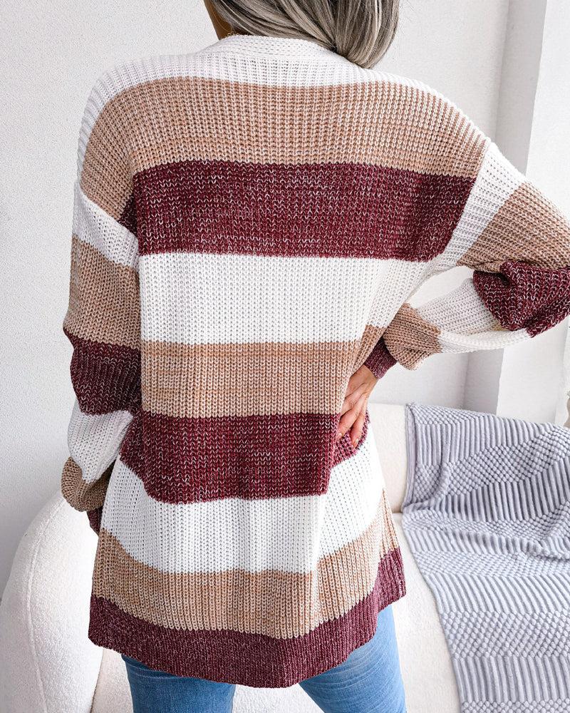Lilian - Gestreepte Cardigan met Zakken voor Dames