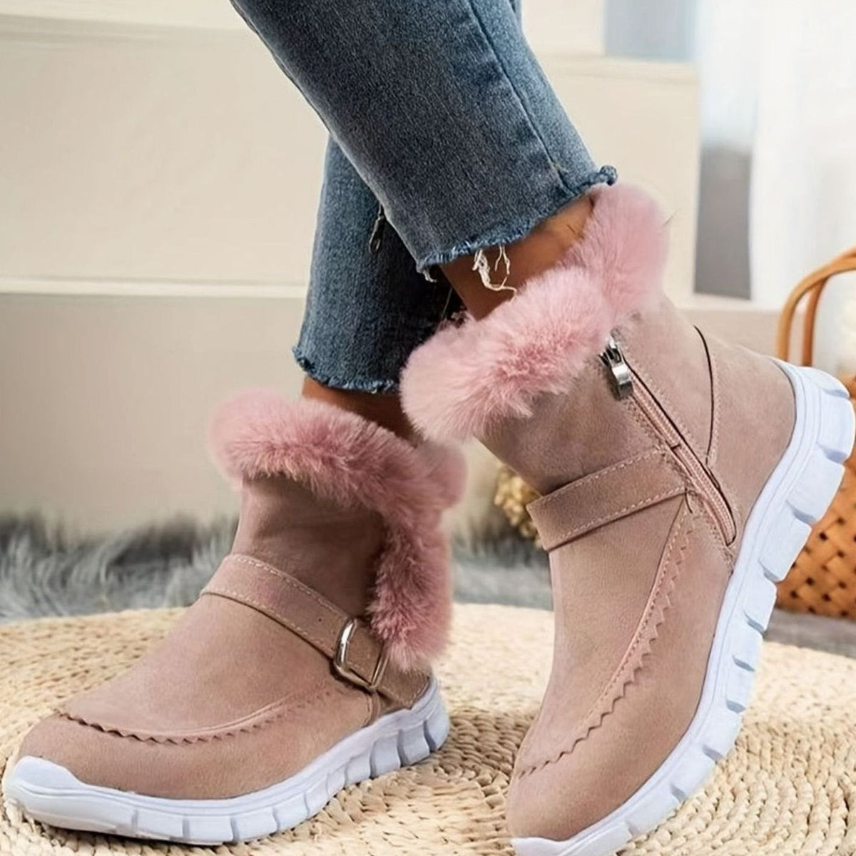 Lova | Gevoerde Snowboots Met Opvallende Gesp