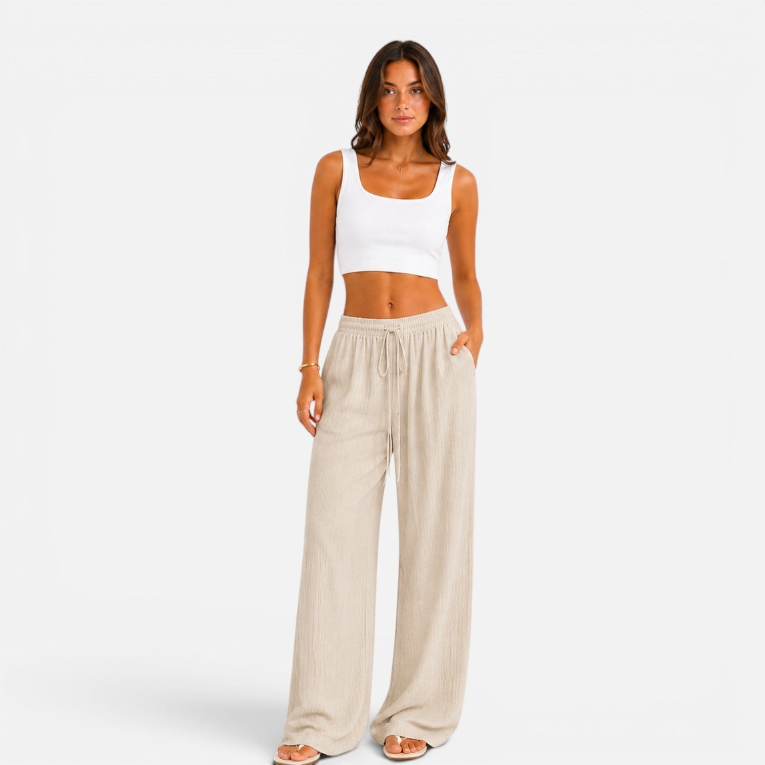Luchtige Casual Wijde Broek | Navando