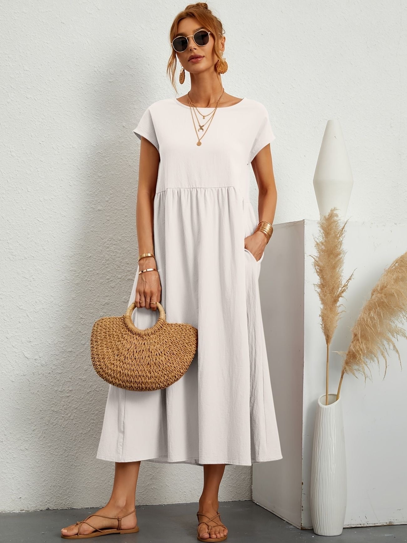 Luchtige Zomerjurk Met Hoge Taille | Navando