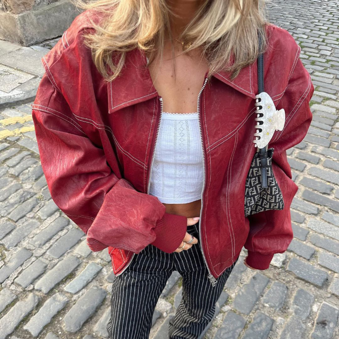 Jas_Dames_Oversized_Jacket_Bordeauxrood_Burgondy
