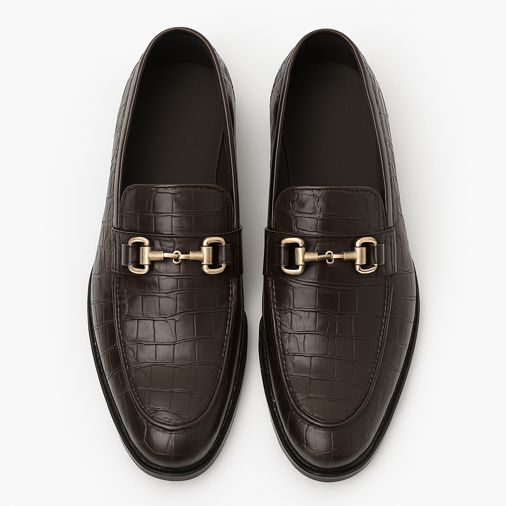 LuxeoutFit | Alligator reliëf loafers met paardenbit 2