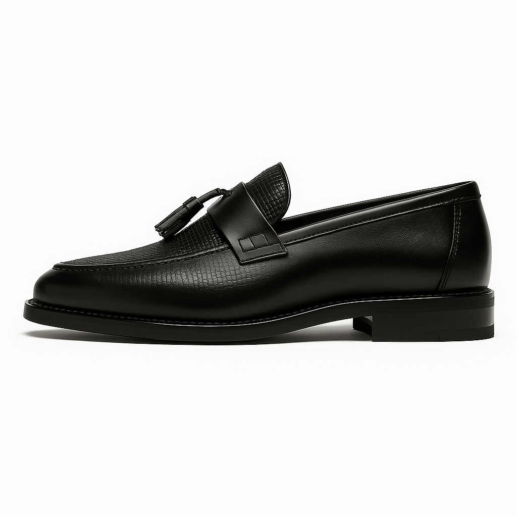 LuxeoutFit | Geweven tassel loafers met leren rand 1