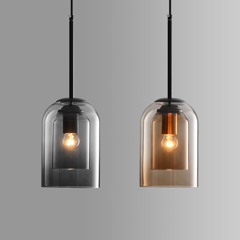 MICA | Mid-eeuwse hanglamp met dubbel glas 1
