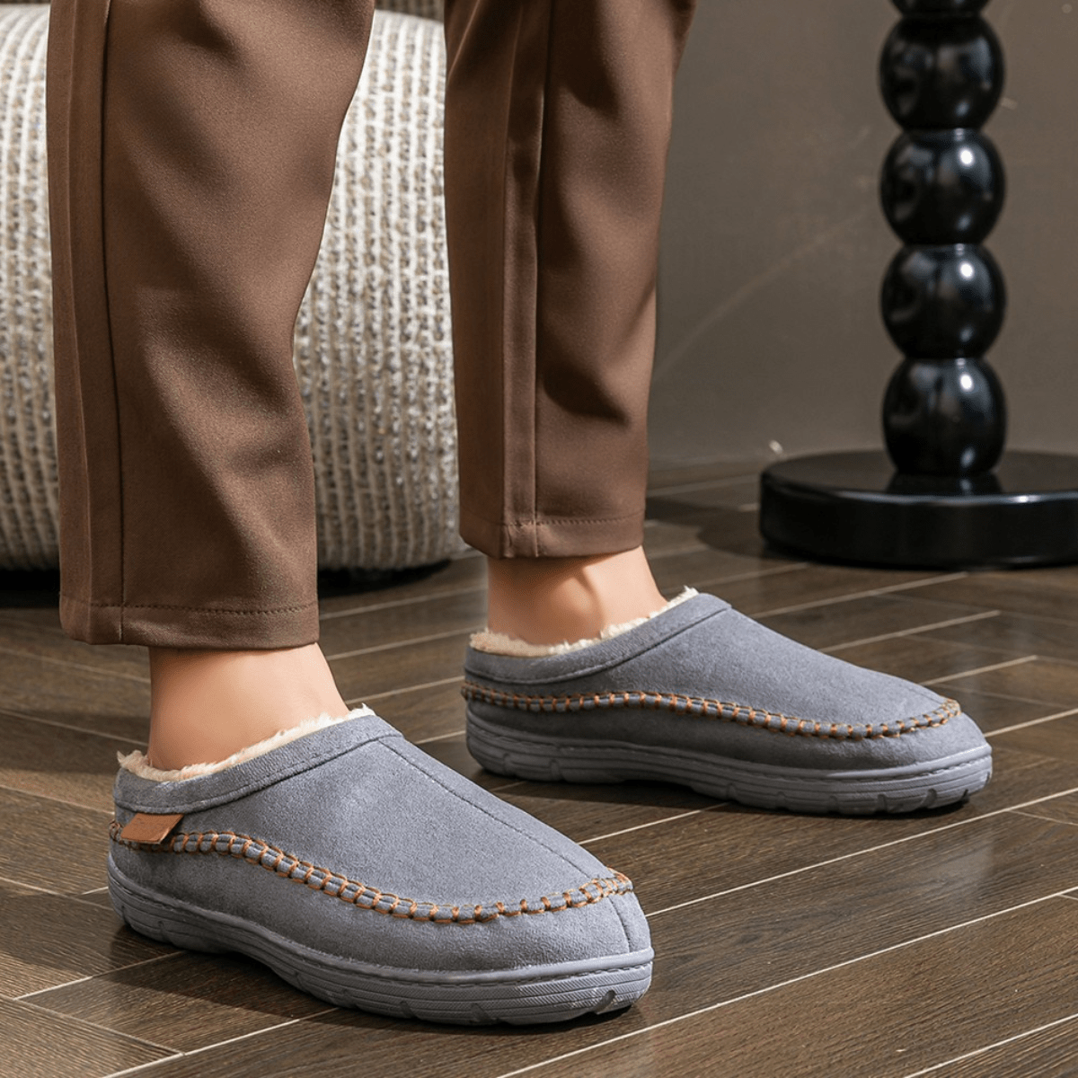 MIRELO | Fleecevoering Slippers Met Stevige Zool 5