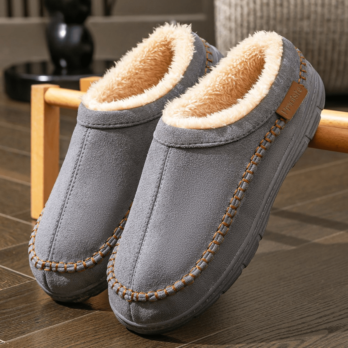 MIRELO | Fleecevoering Slippers Met Stevige Zool 8