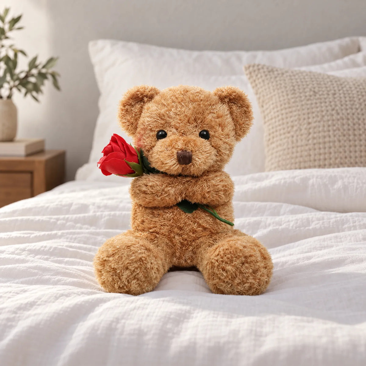 Malou | Zachte Teddybeer Met Een Roos