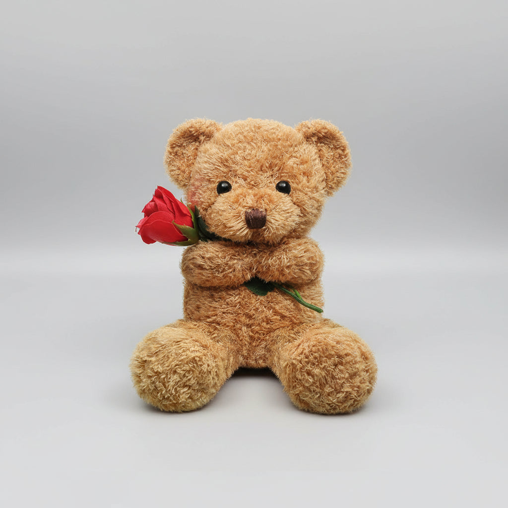 Malou | Zachte Teddybeer Met Een Roos