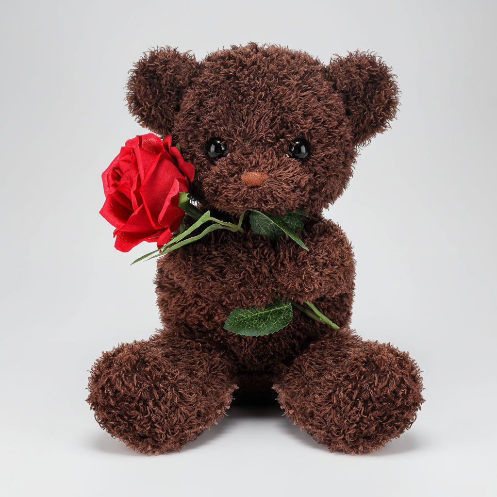 Malou | Zachte Teddybeer Met Een Roos