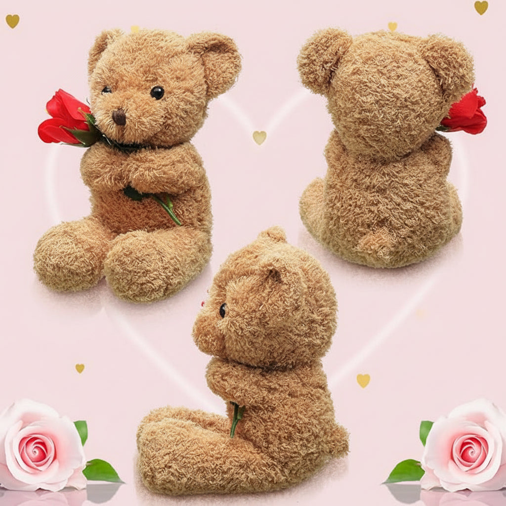 Malou | Zachte Teddybeer Met Een Roos