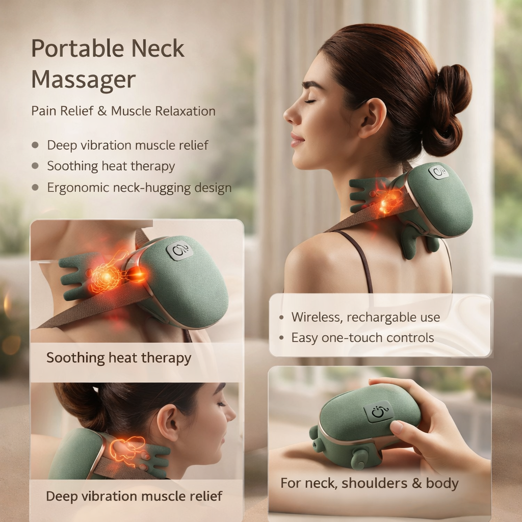 Maryam | Draadloos Nekmassageapparaat Met Gerichte Warmtefunctie