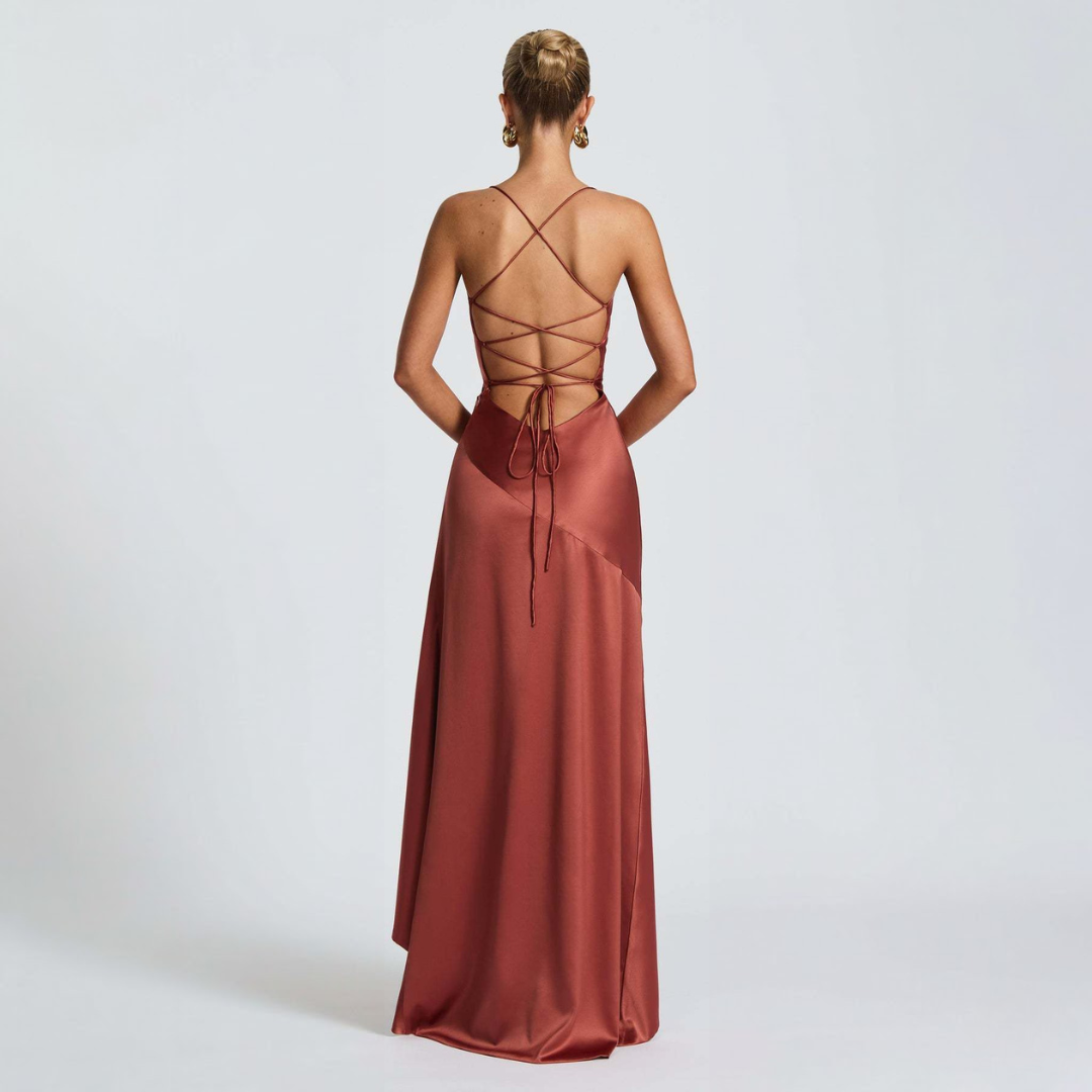 Maxi-Jurk Met Gedrapeerde Halslijn | Navando