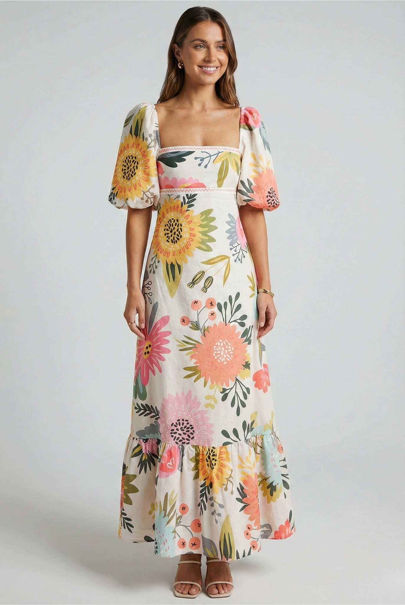 Maxi-Jurk Met Opvallende Bloemenprint | Navando