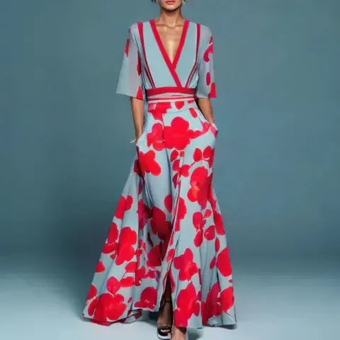 Olivia - Stijlvolle Maxi Jurk met V-Hals