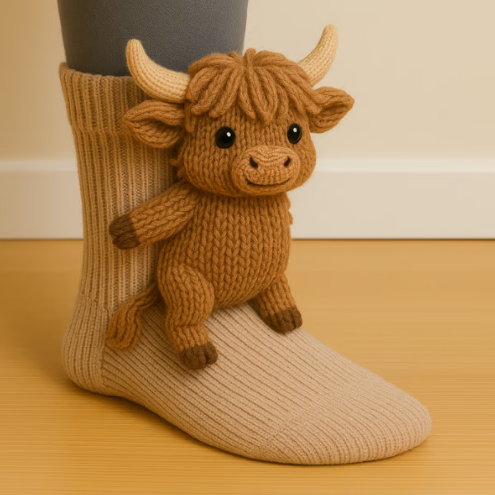 Mette | Warme Gebreide Huissokken Met Dierendesign