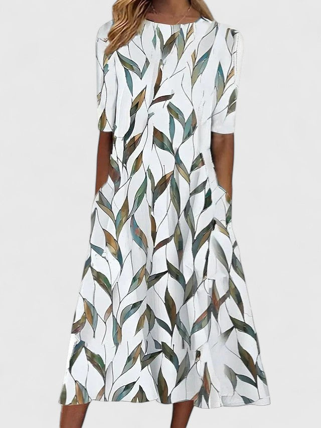 Midi-Jurk Met Bloemenprint | Navando