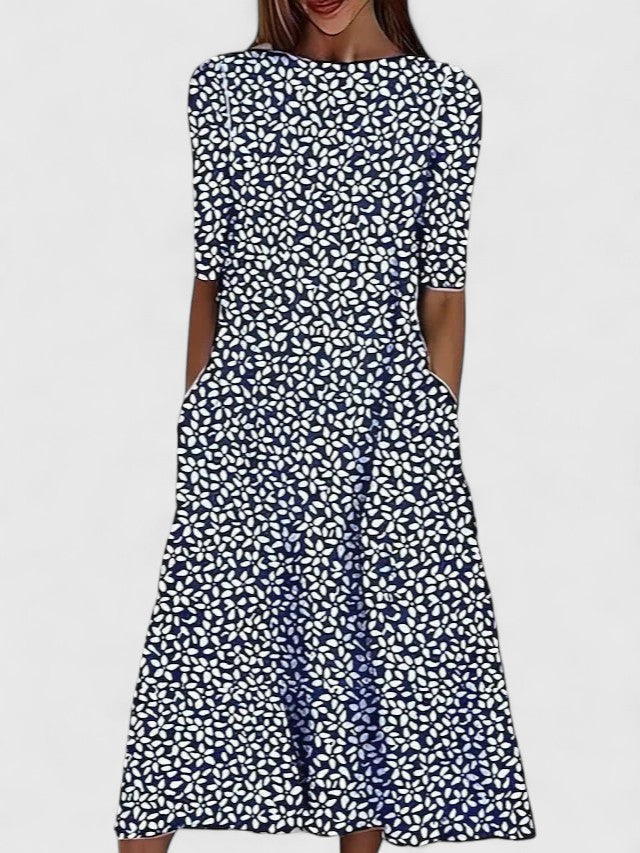 Midi-Jurk Met Bloemenprint | Navando