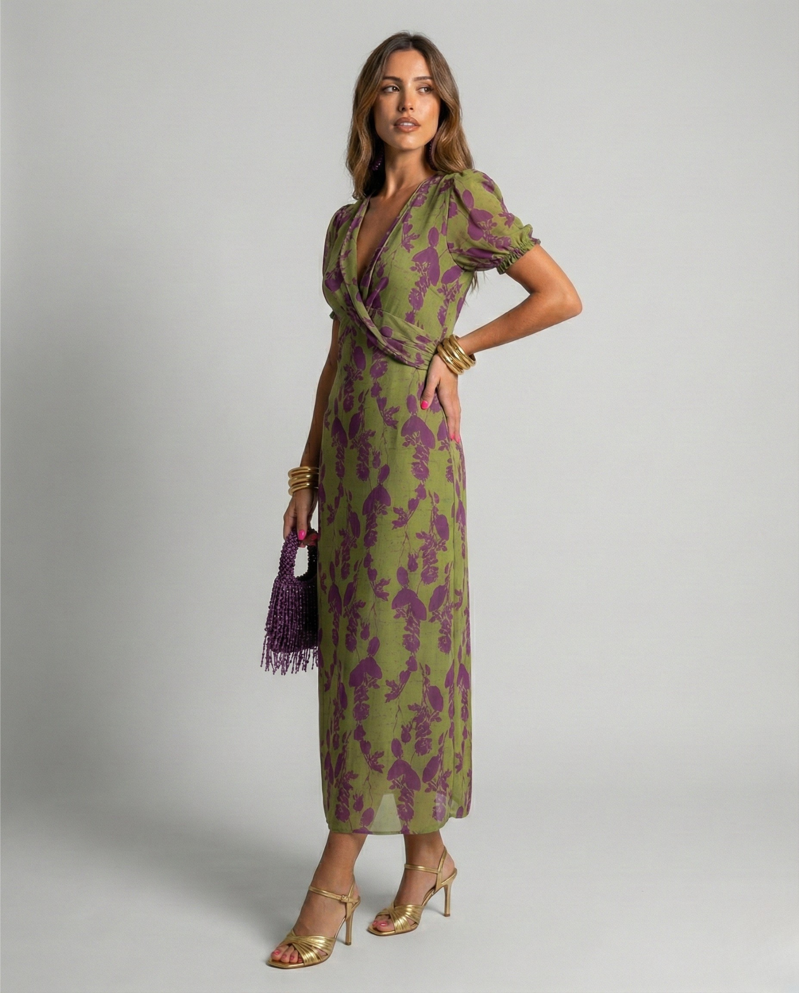 Midi Jurk Met Bloemenprint | Navando